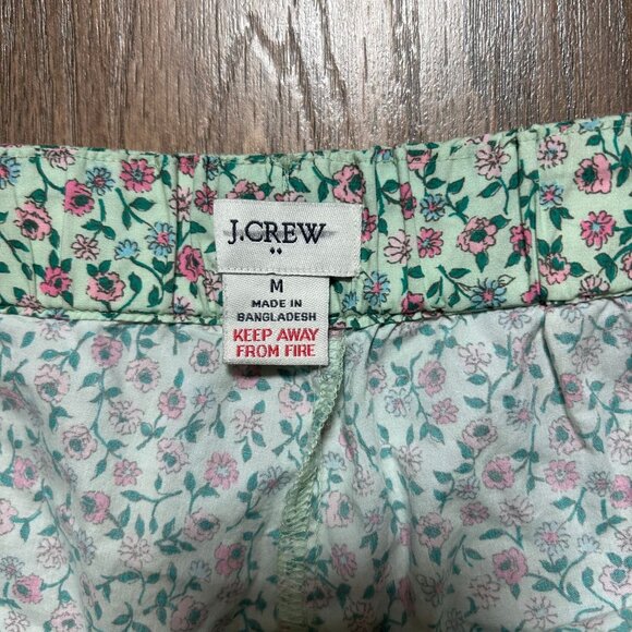 J. Crew Factory Cropped Cotton Pajama Pants Size Medium in Green Floral NWOT! - Picture 3 of 4